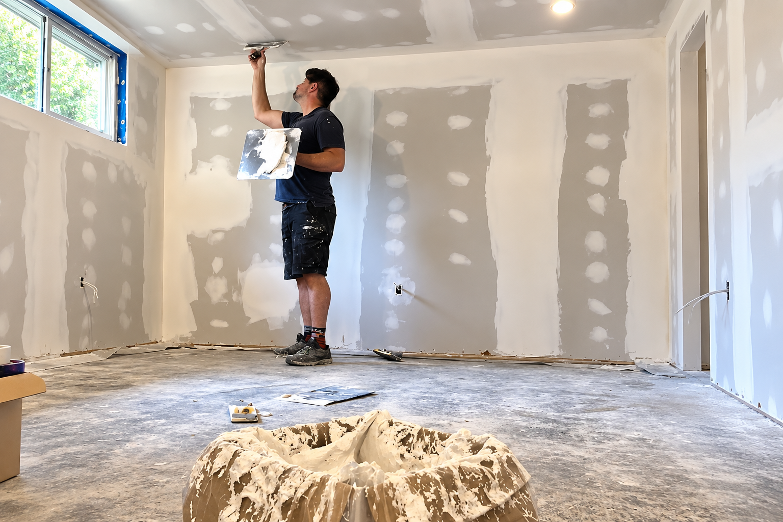 Precision joint taping, mudding, and drywall finishing